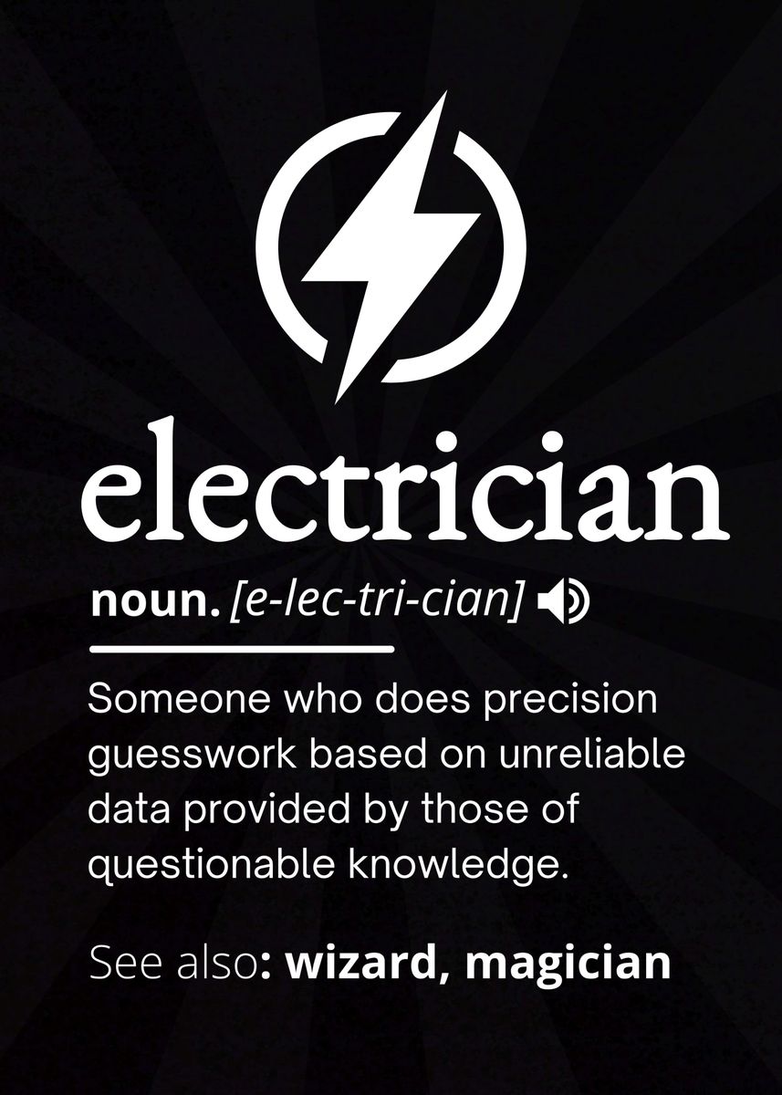 'electrician definition' Poster by teehowa timlset Displate