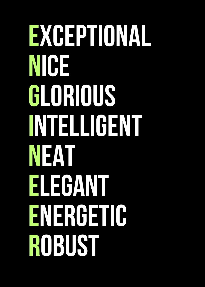 'Cool Engineer Abbreviation' Poster by ISSAM OUARDI Displate