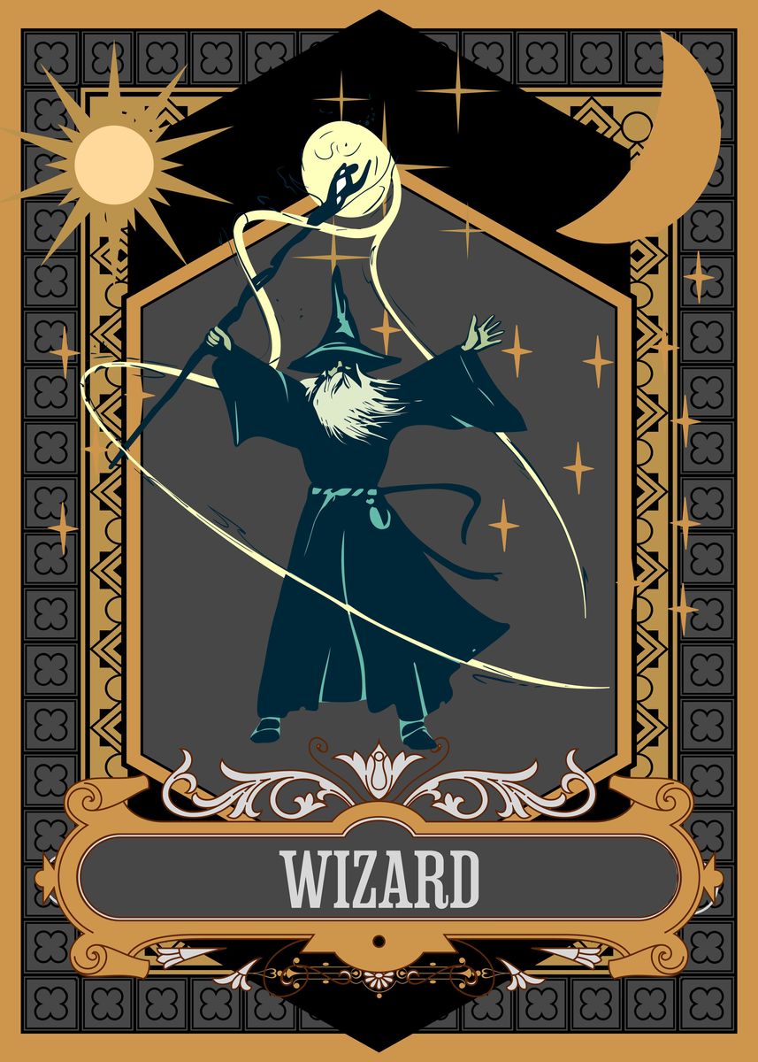 'WIZARD BEARD TAROT' Poster by Atomic Chinook | Displate