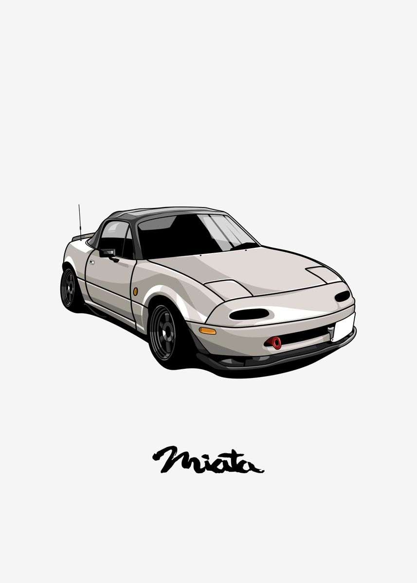 'Mazda MX5 Miata' Poster, picture, metal print, paint by Burhandowski ...