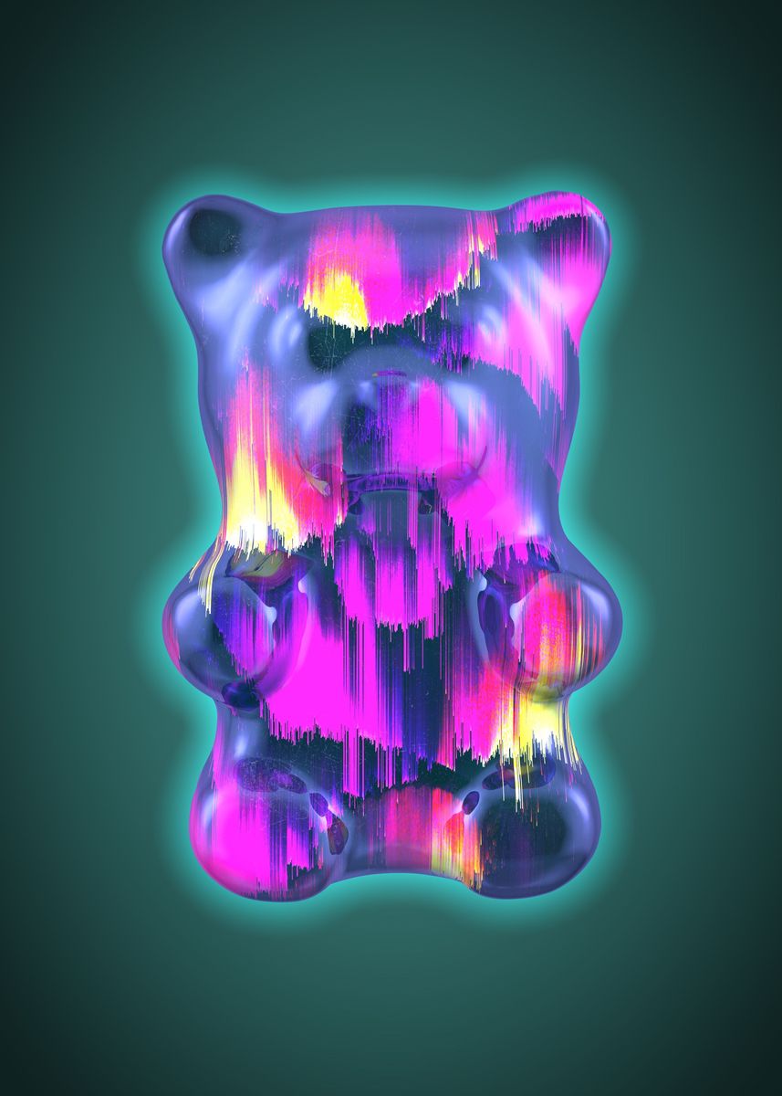 Cartoon Gummy Bear Metal Prints for Sale