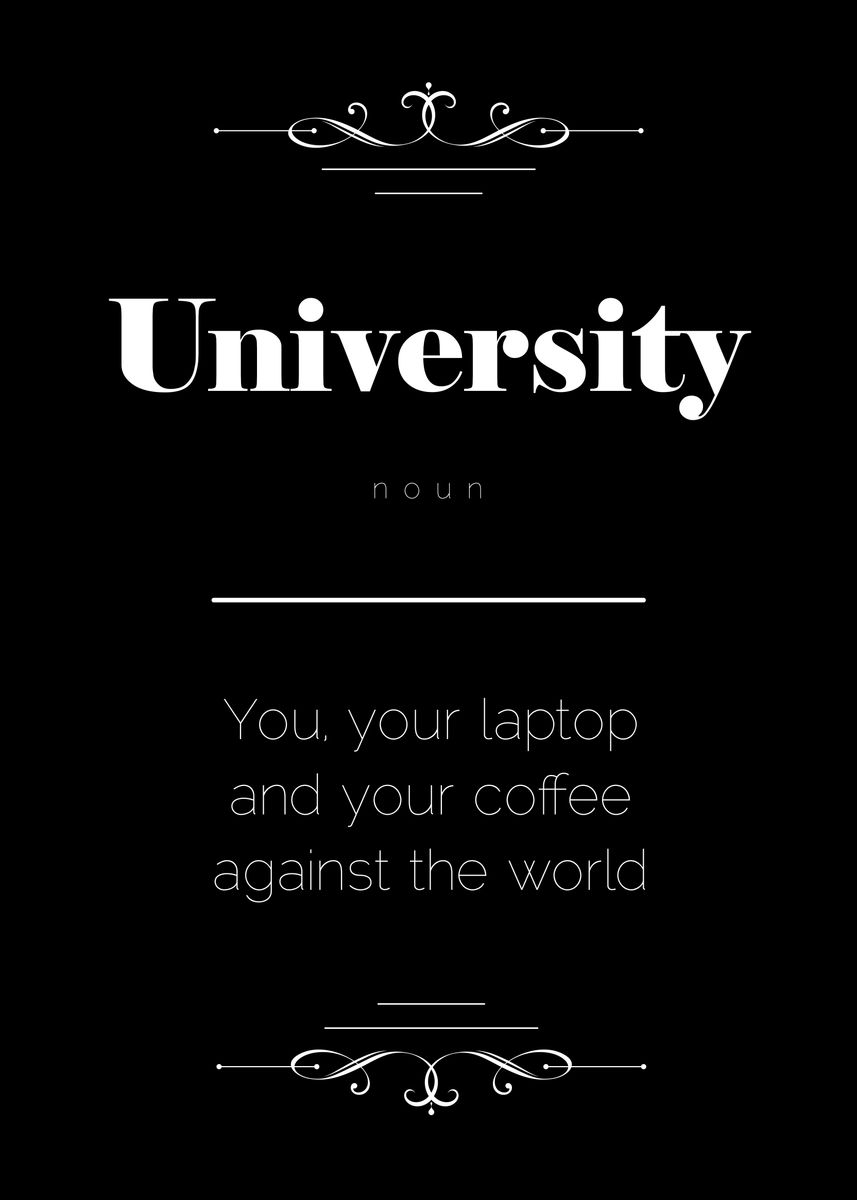 'Definition of University' Poster by Sima Sirus Displate