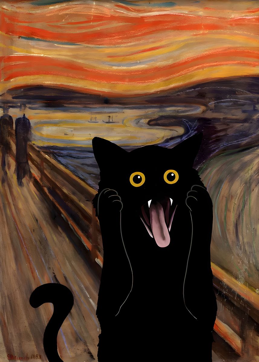 scream-meow-poster-picture-metal-print-paint-by-outdoorway-displate