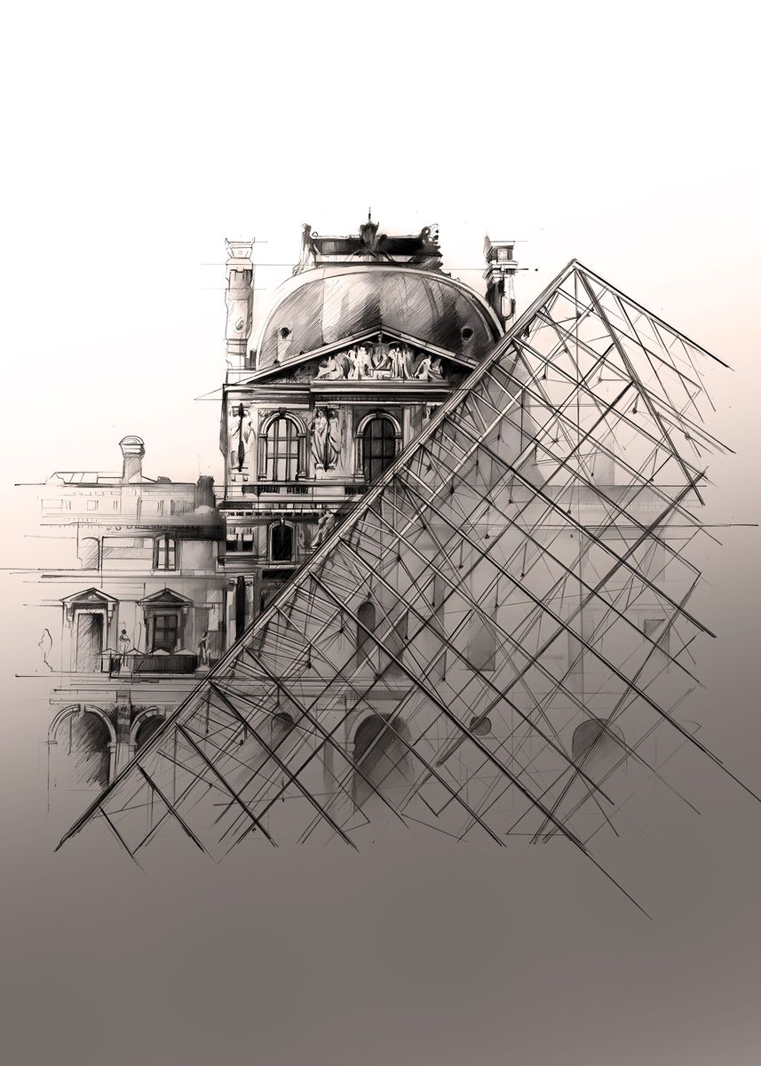 'THE LOUVRE PYRAMID' Poster, picture, metal print, paint by Nex Project ...