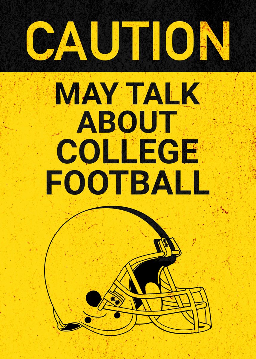 'COLLEGE FOOTBALL HELMET' Poster, picture, metal print, paint by Atomic