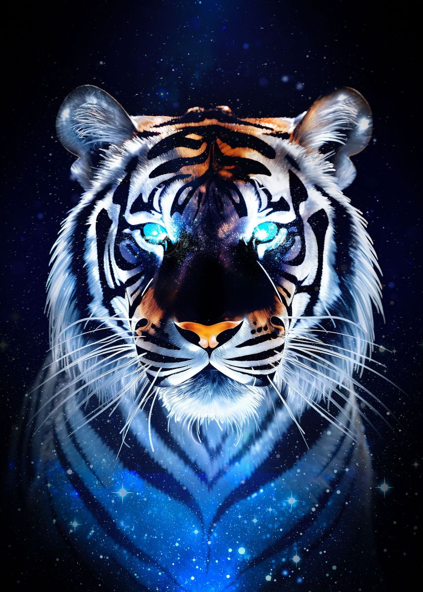 'Cosmic TIGER' Poster, picture, metal print, paint by Bruno Macedo ...