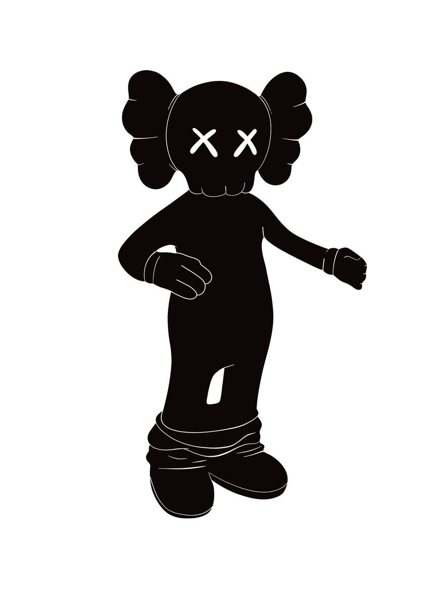 'Black Kaws' Poster, picture, metal print, paint by Lardis Art | Displate