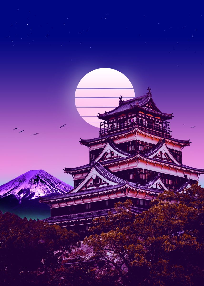 'japan synthwave' Poster by INSPIRE COLLECTION | Displate