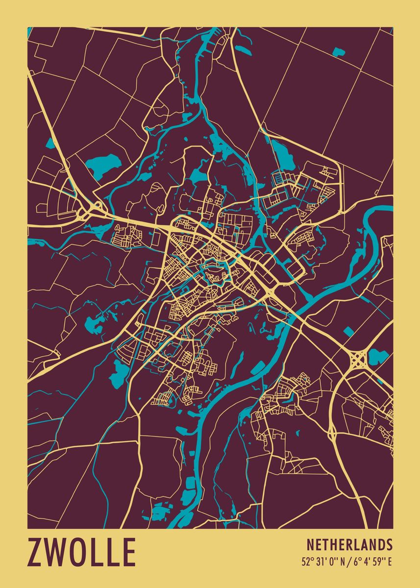 'Zwolle Netherlands' Poster by Miracle Studio Displate