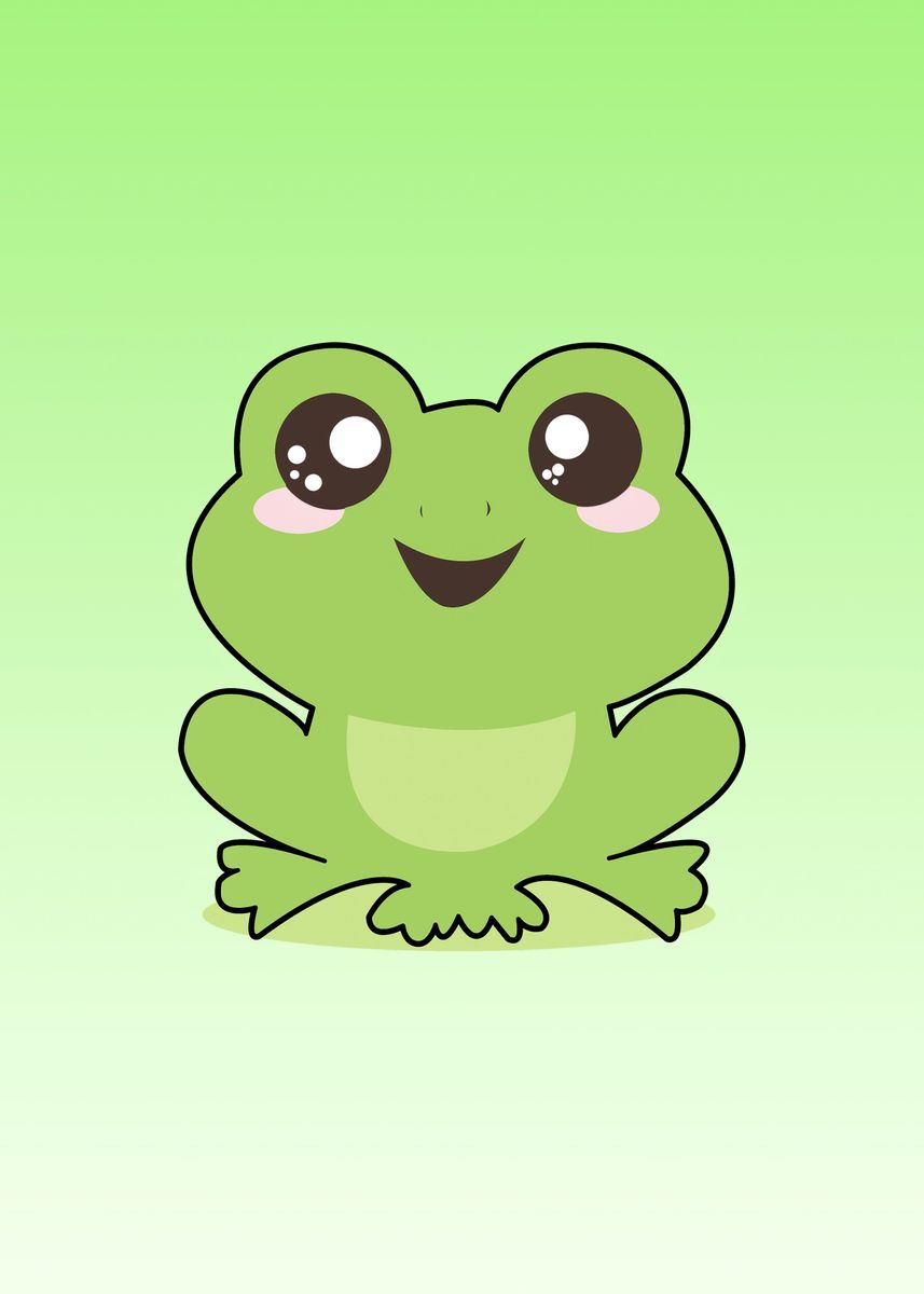 frog cute animal' Poster, picture, metal print, paint by Rui Marquez |  Displate