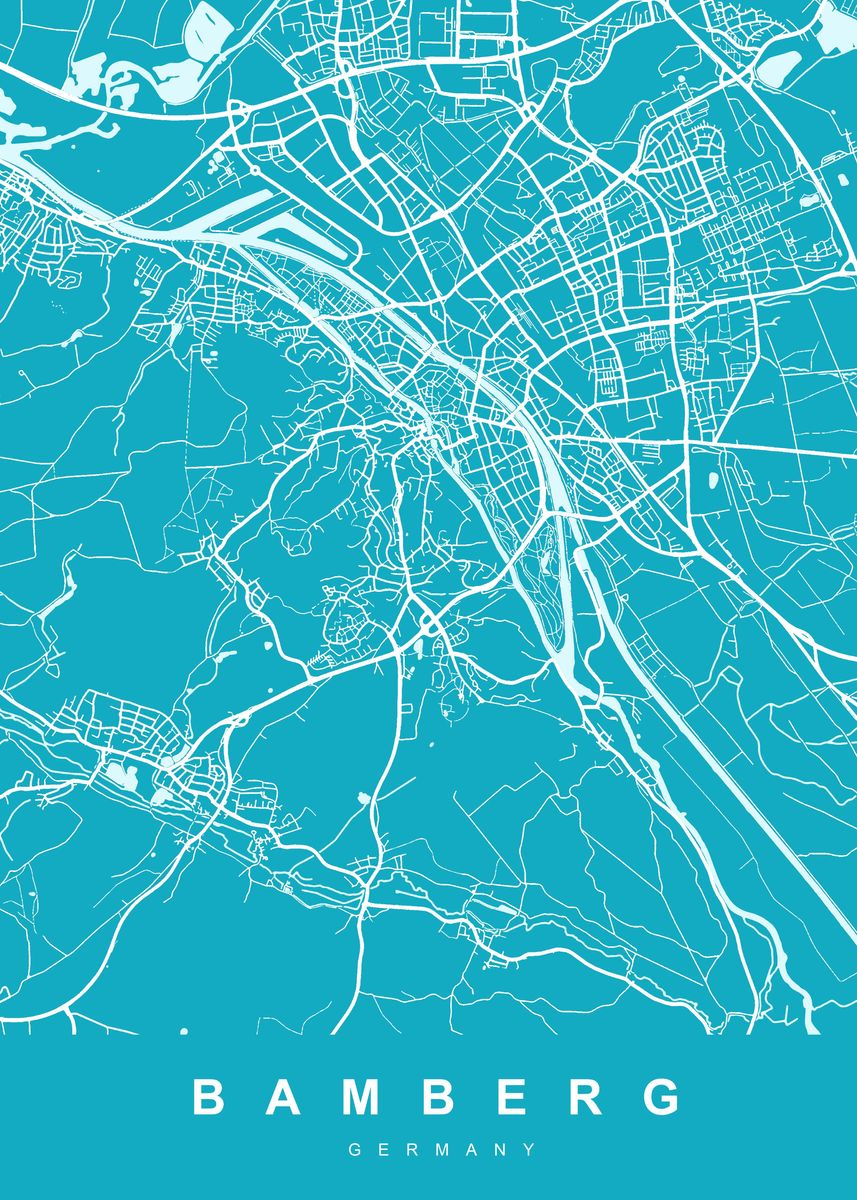 'MAP BAMBERG GERMANY' Poster by UrbanMaps | Displate