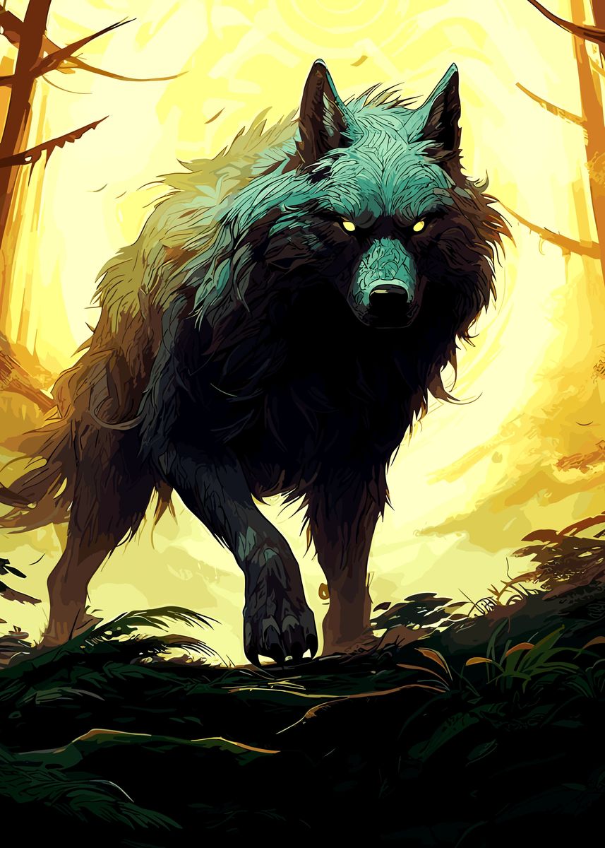 'Ghost Wolf' Poster by Over High Studio | Displate