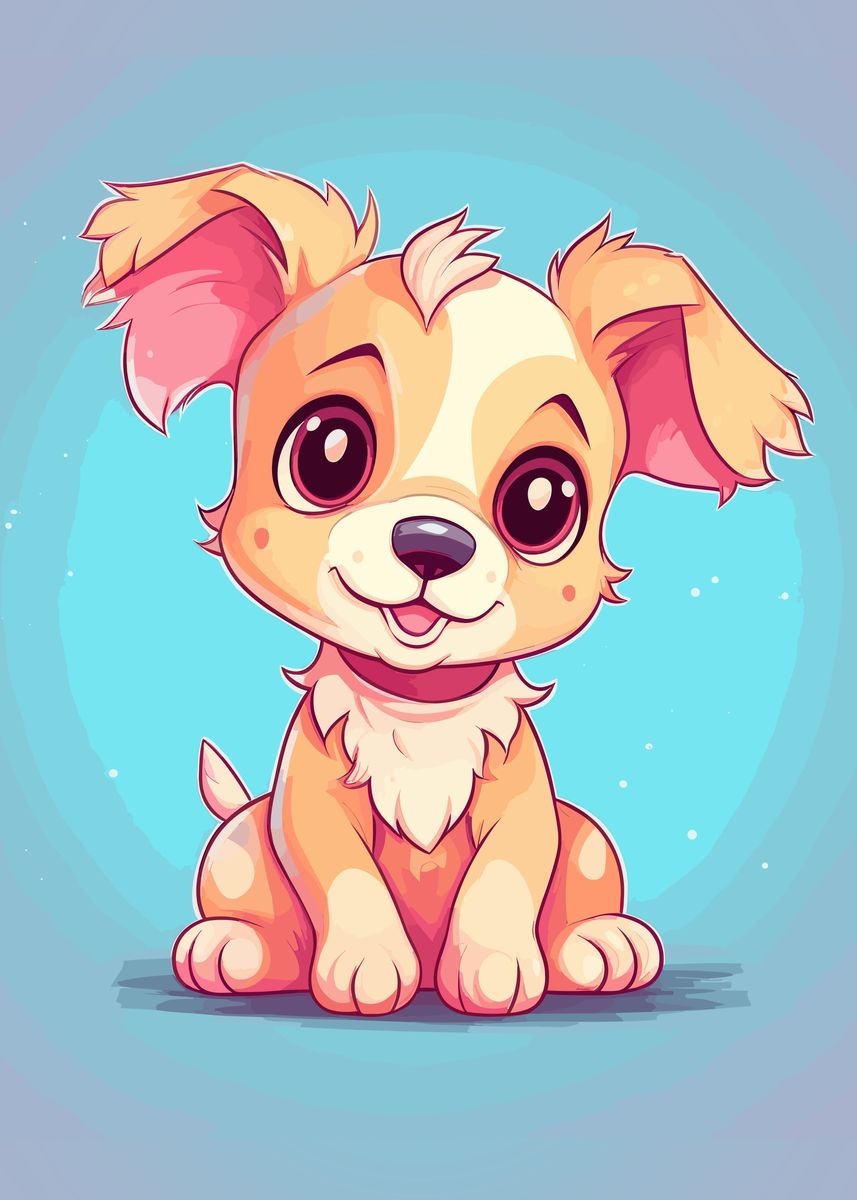 'cute dog animal ' Poster by Maria Ford Displate