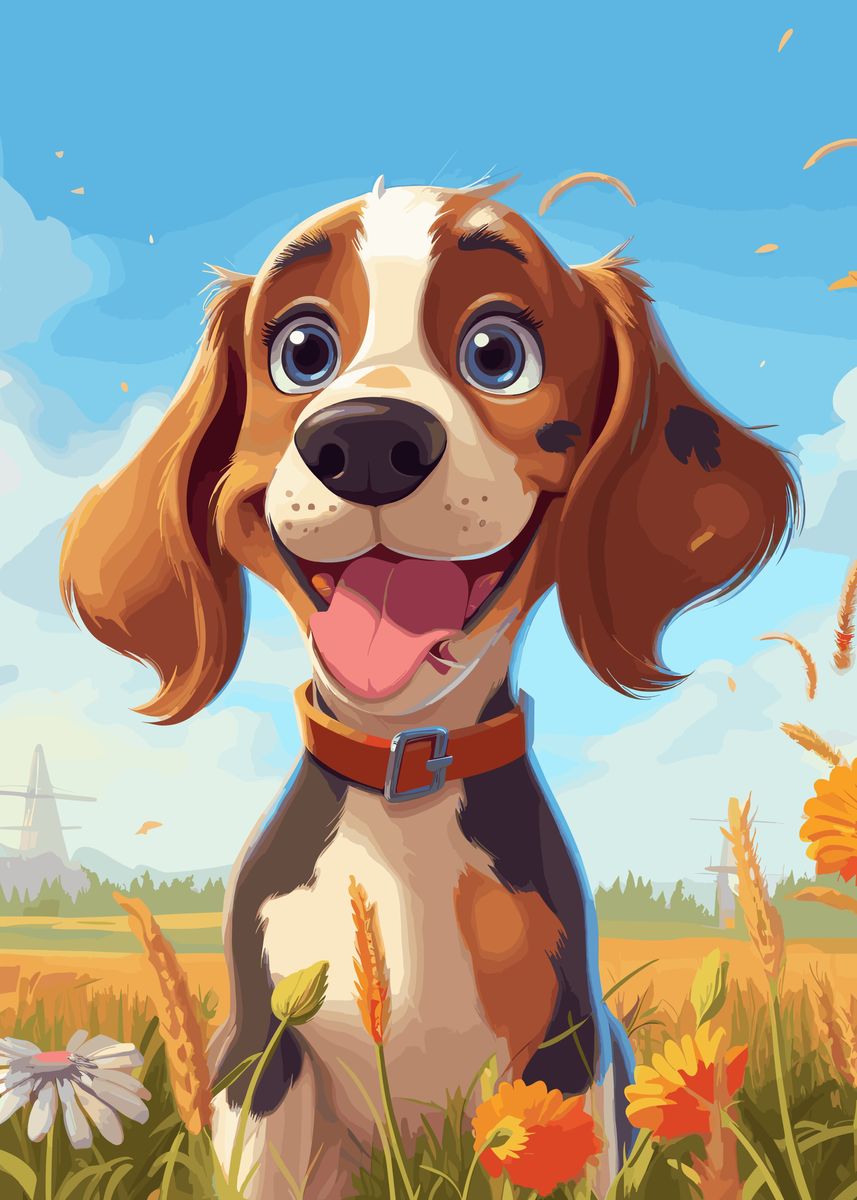 'cute dog animal ' Poster by Maria Ford Displate