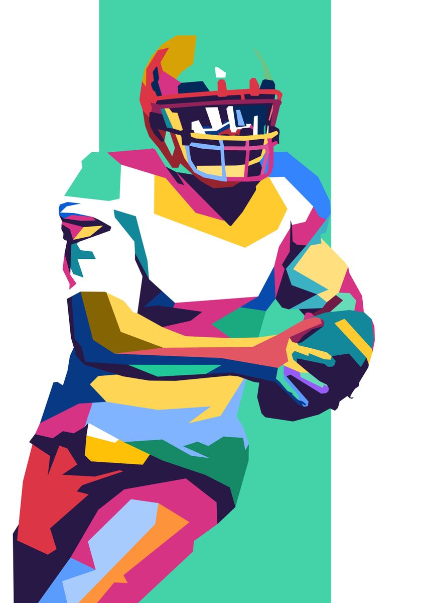 'American Football Pop Art' Poster, picture, metal print, paint by Ro ...