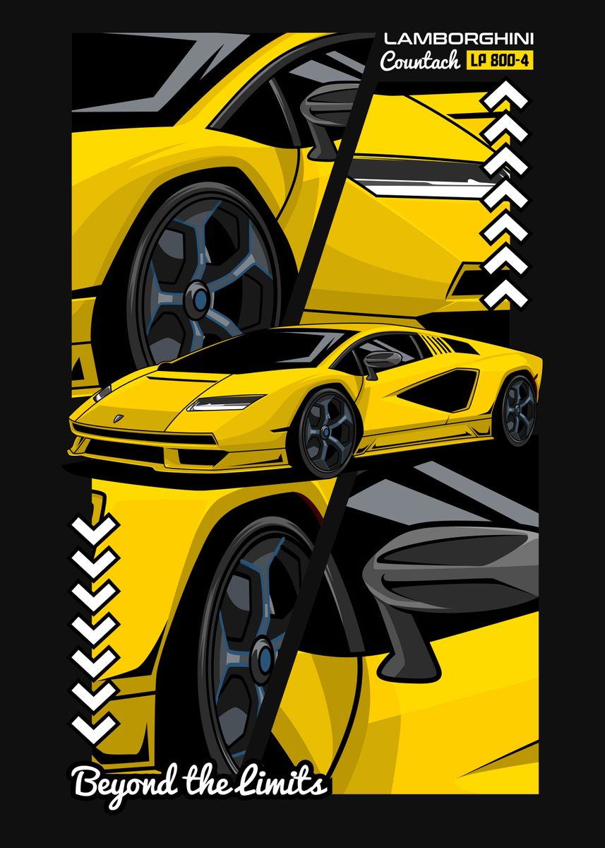 'Countach Sport Car' Poster by Mikhaila Poster Design Displate