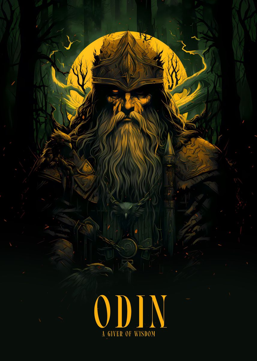 'Odin Poster' Poster, picture, metal print, paint by Posterium Wall Art ...