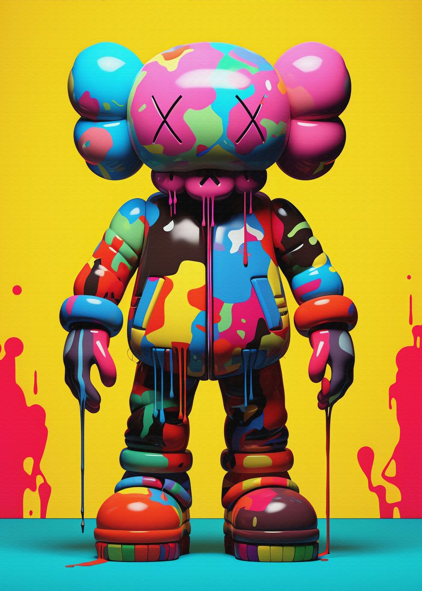 'Kaws Kaw Hypebeast' Poster, picture, metal print, paint by