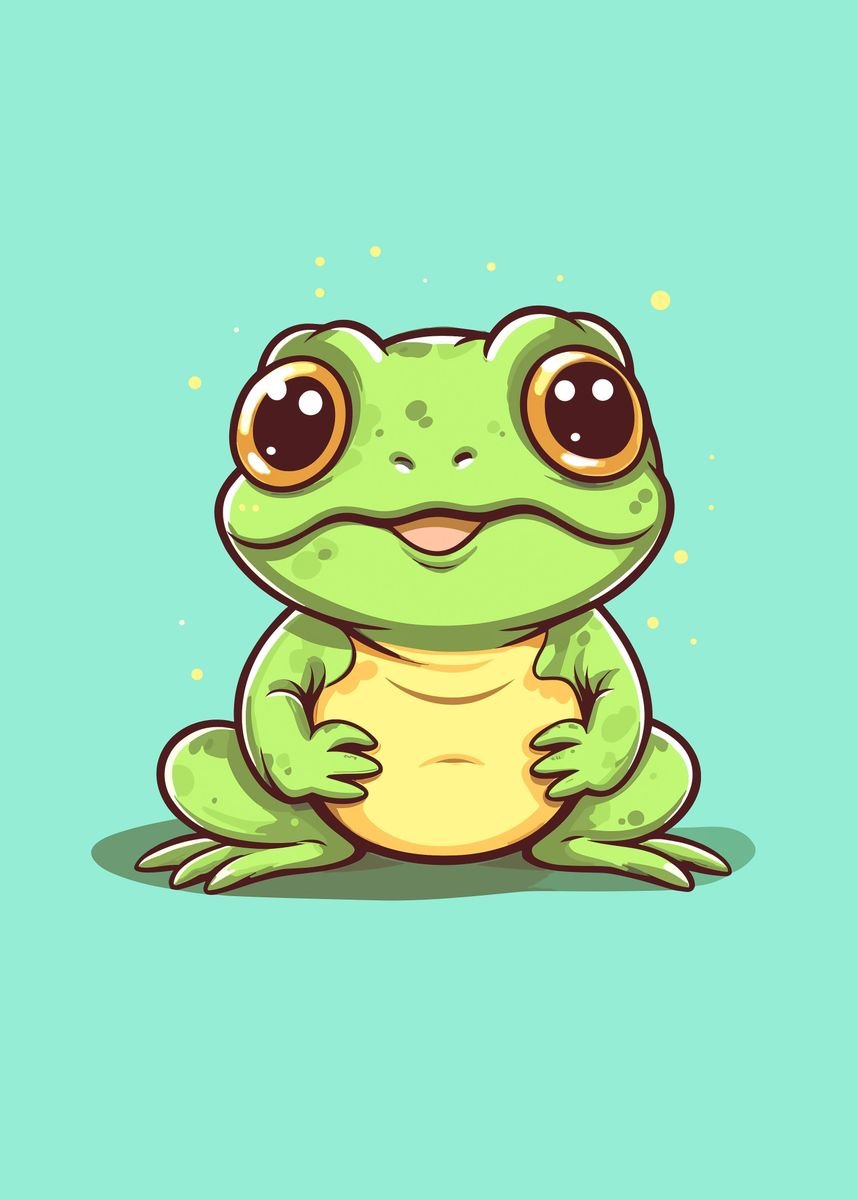 'frog cute animal ' Poster, picture, metal print, paint by Faraz Holmes ...