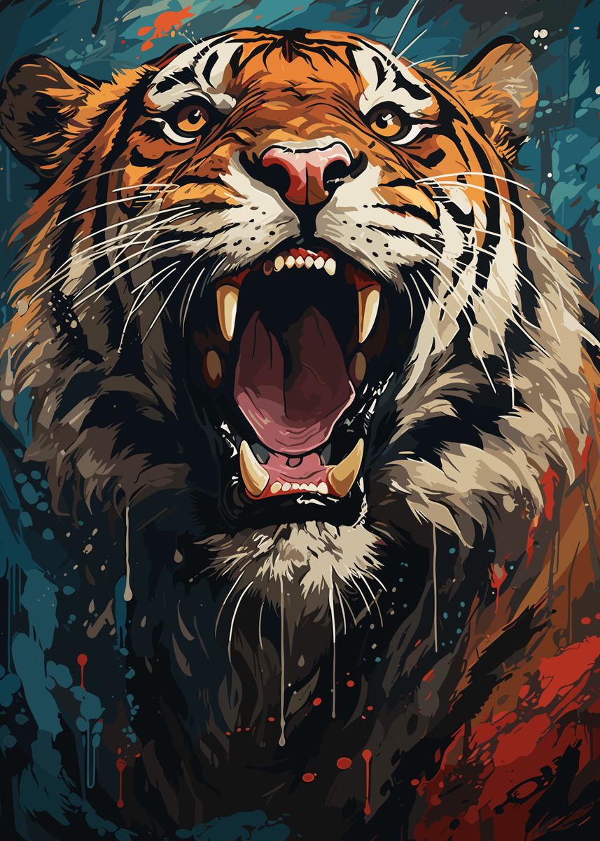 'Tiger Pop Art' Poster, picture, metal print, paint by Beast Lion ...