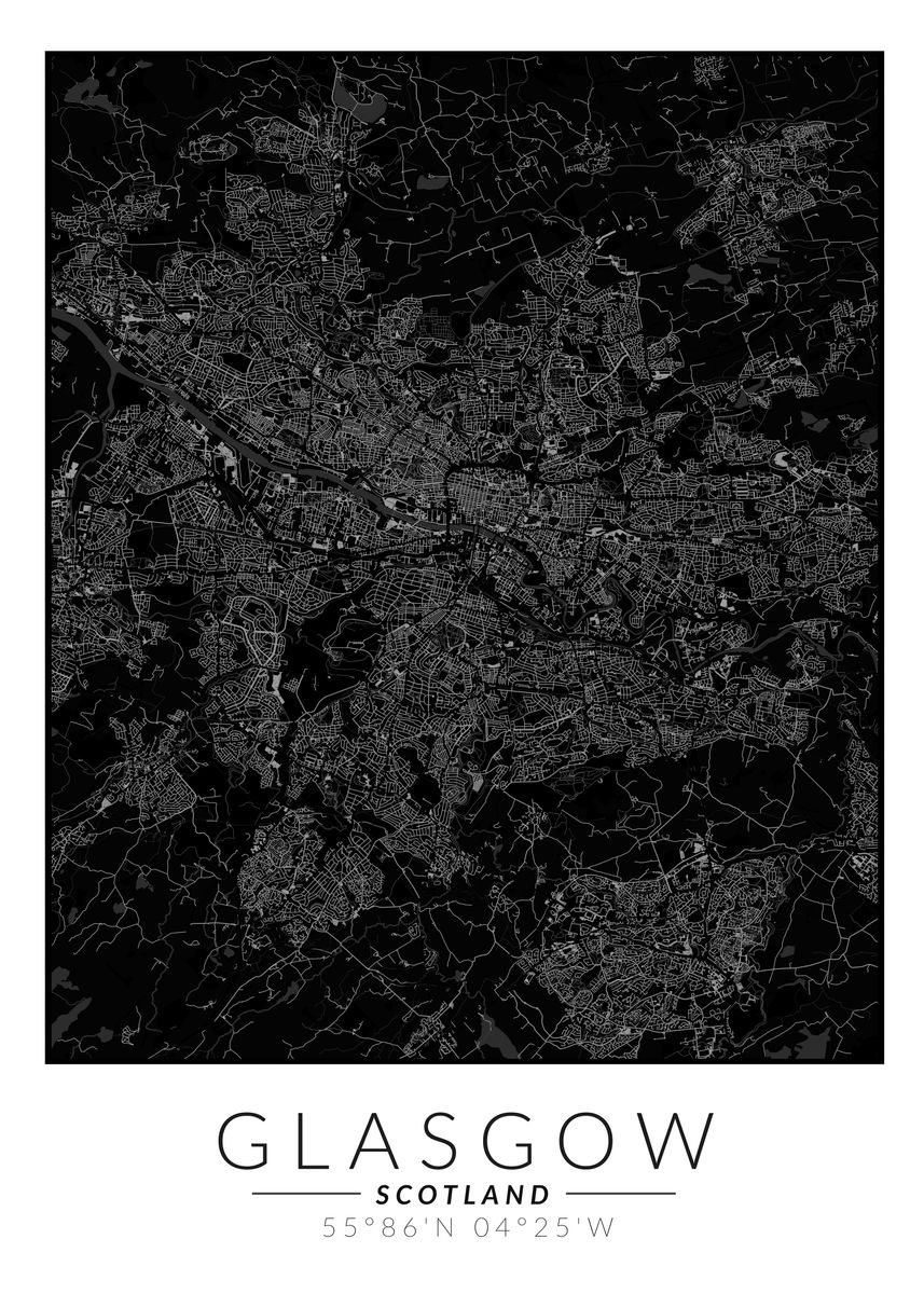 'Glasgow Map' Poster by Posterium Wall Art Displate