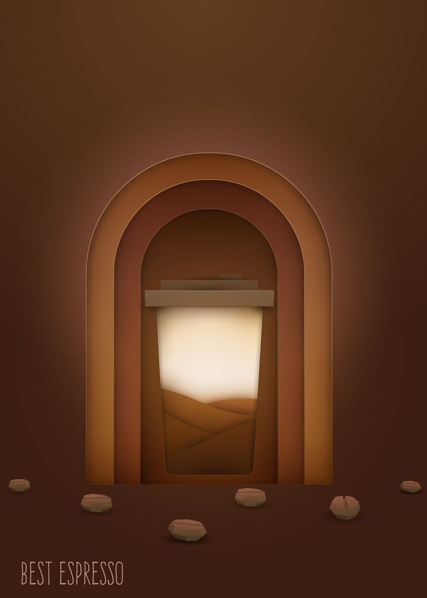 'Coffee 3D art' Poster, picture, metal print, paint by Guru ELguerrero ...