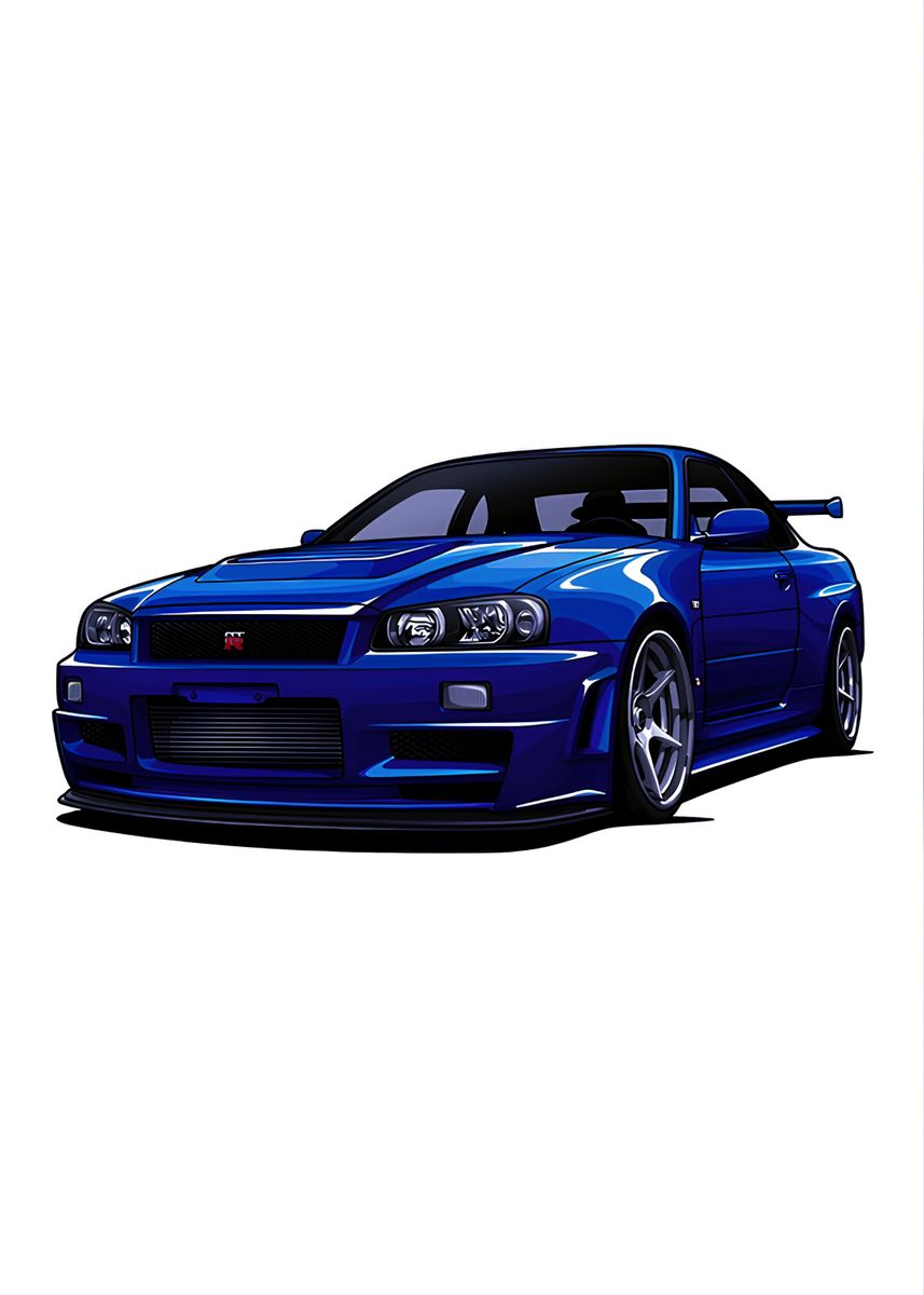 'Nissan Skynine r34' Poster by Kw Supers | Displate