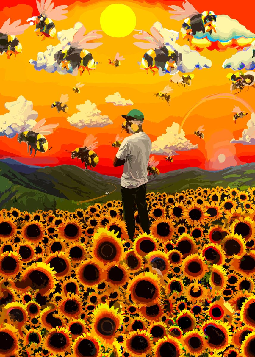 'Flower Boy Cute' Poster, picture, metal print, paint by Tyler Rake