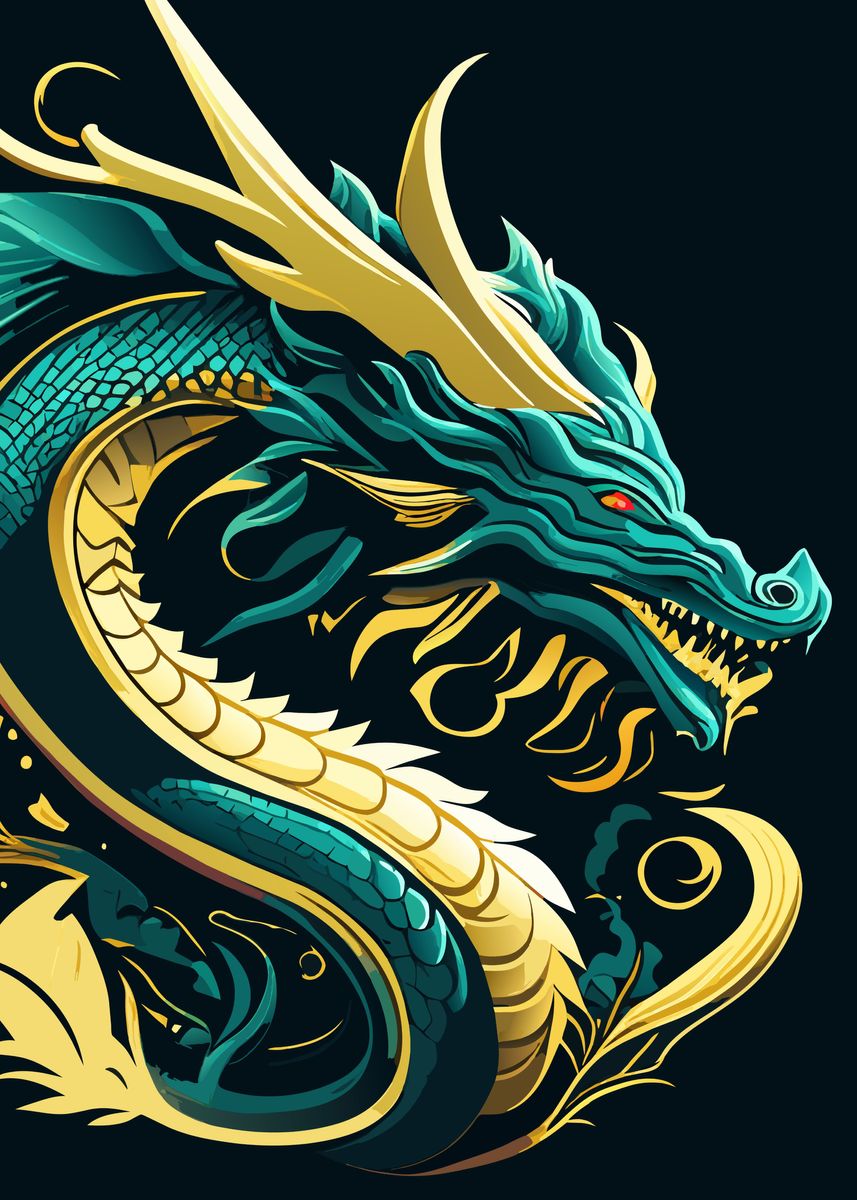 'Fantasy Dragon' Poster, Picture, Metal Print, Paint By Crbn Design ...