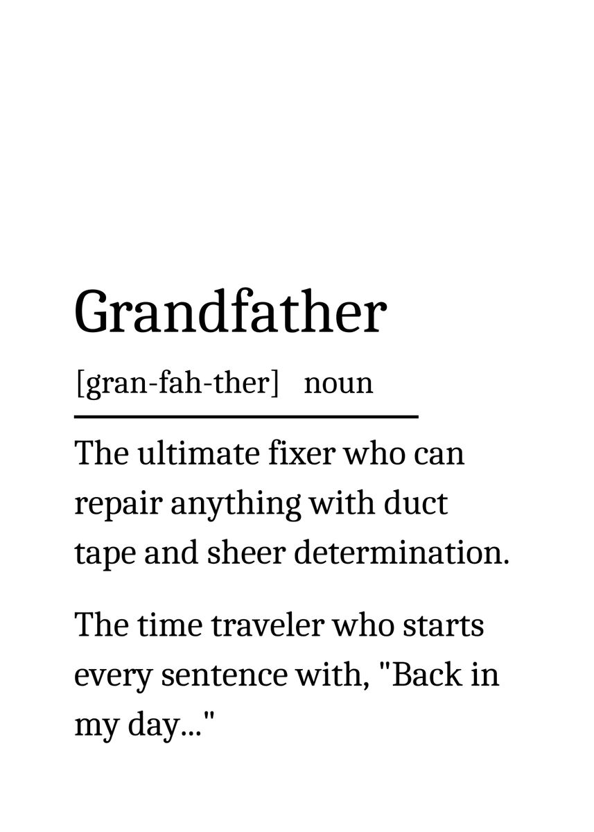 'Grandfather Definition' Poster by Neo Design Displate