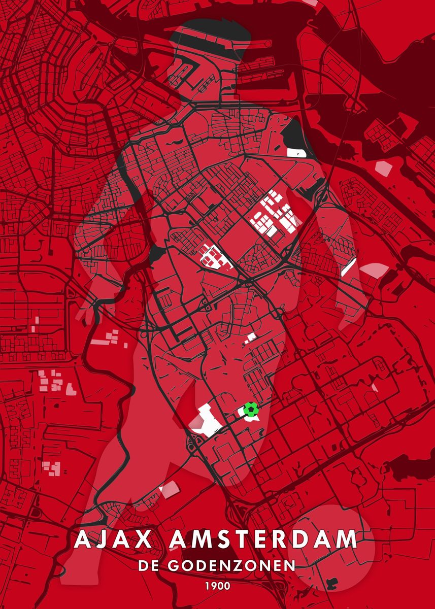 'Ajax Amsterdam' Poster, picture, metal print, paint by Beiler Korey