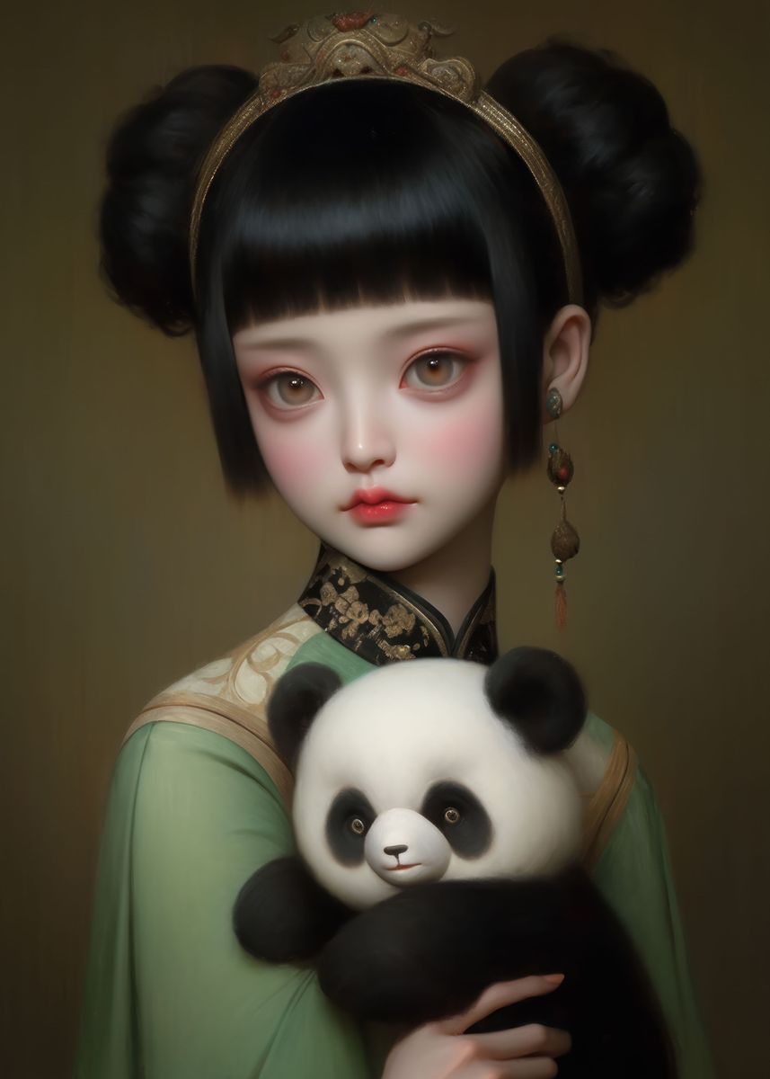 'My Little Panda' Poster, picture, metal print, paint by AnneLaure