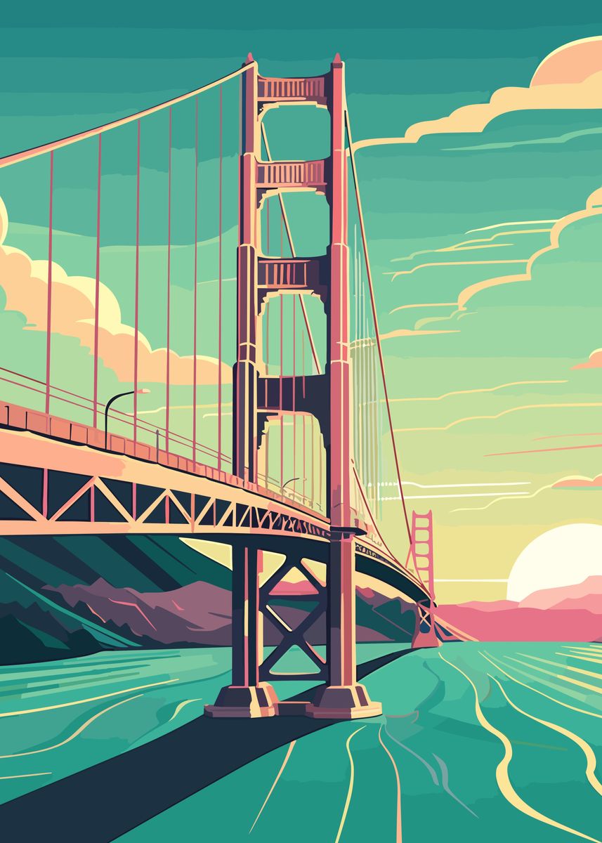 'Golden Gate Bridge' Poster, picture, metal print, paint by Wall Art ...