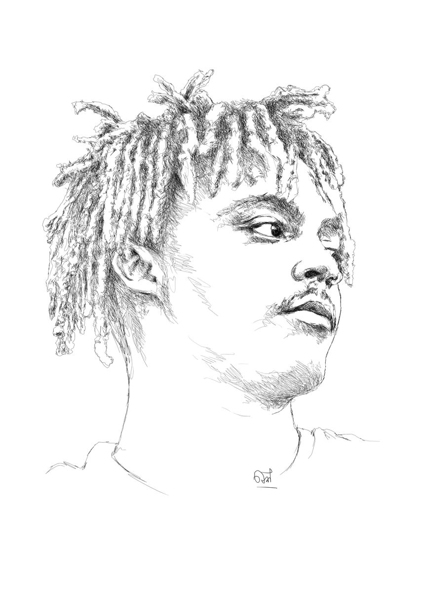 'Juice WRLD' Poster, picture, metal print, paint by Neth Displate