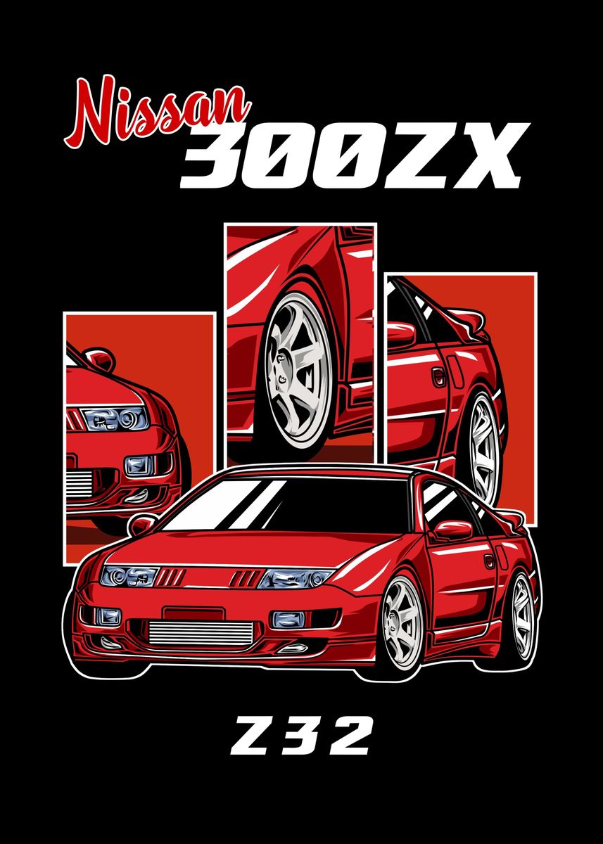 Honda 300zx' Poster, picture, metal print, paint by The Miracle 