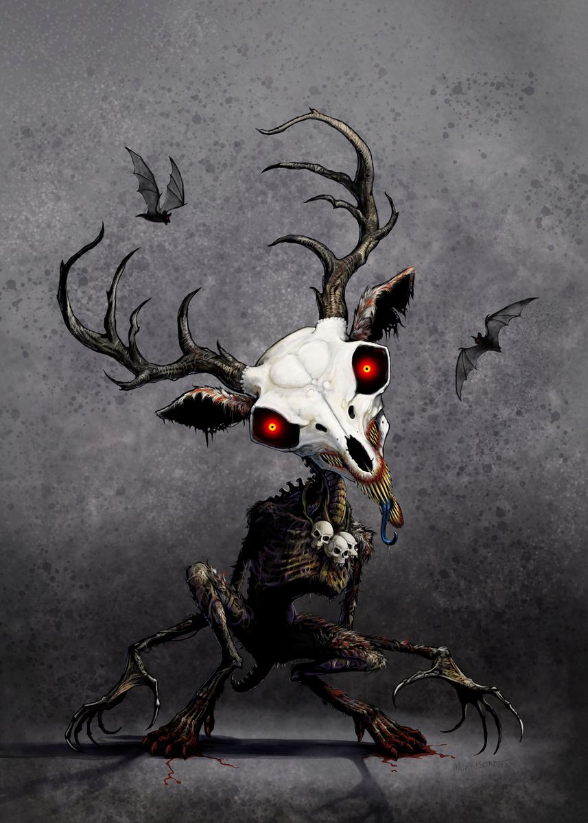 'Wendigo Cryptid' Poster, picture, metal print, paint by Stanley ...