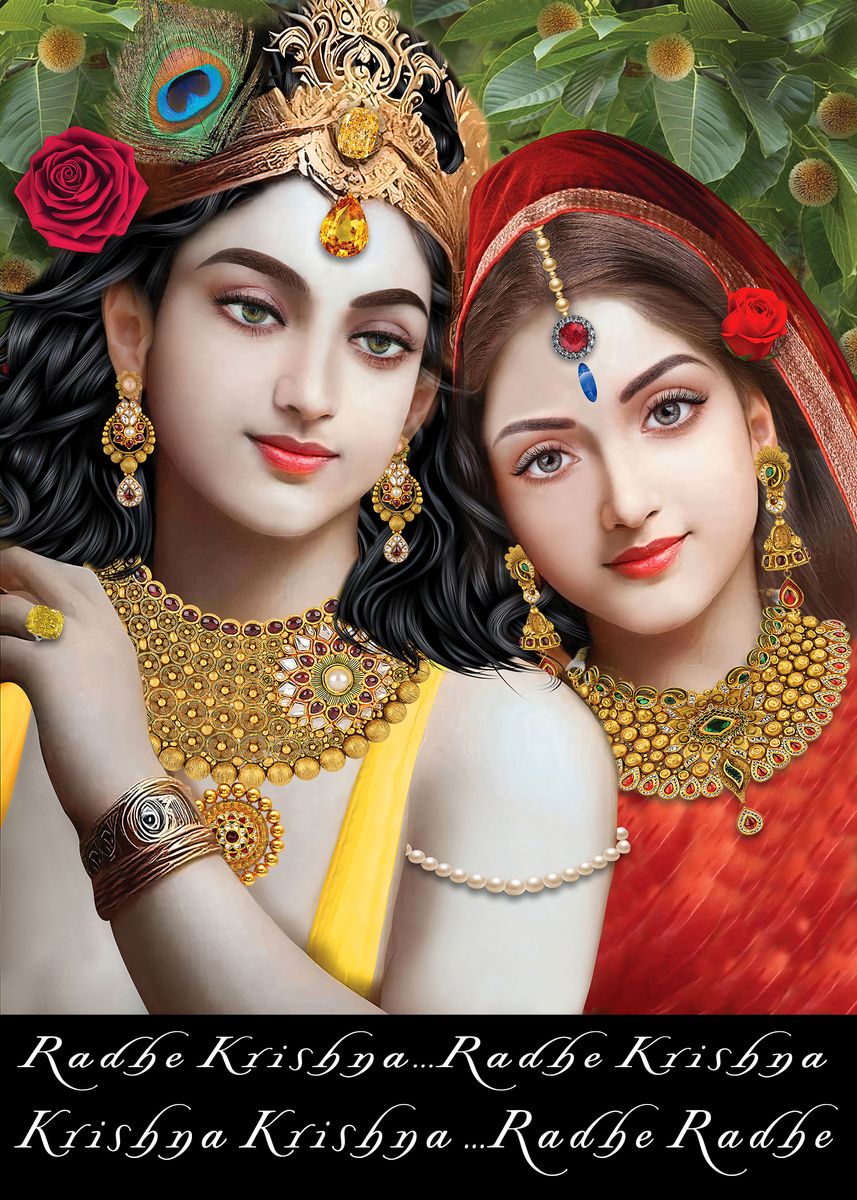 'Radha Krishna' Poster by VIVEK KANSARA Displate