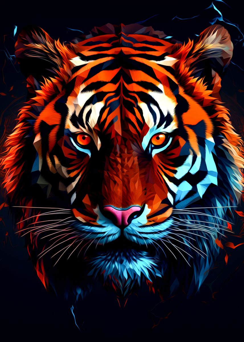 Tiger' Poster, picture, metal print, paint by Tiker Arts, Displate in 2023