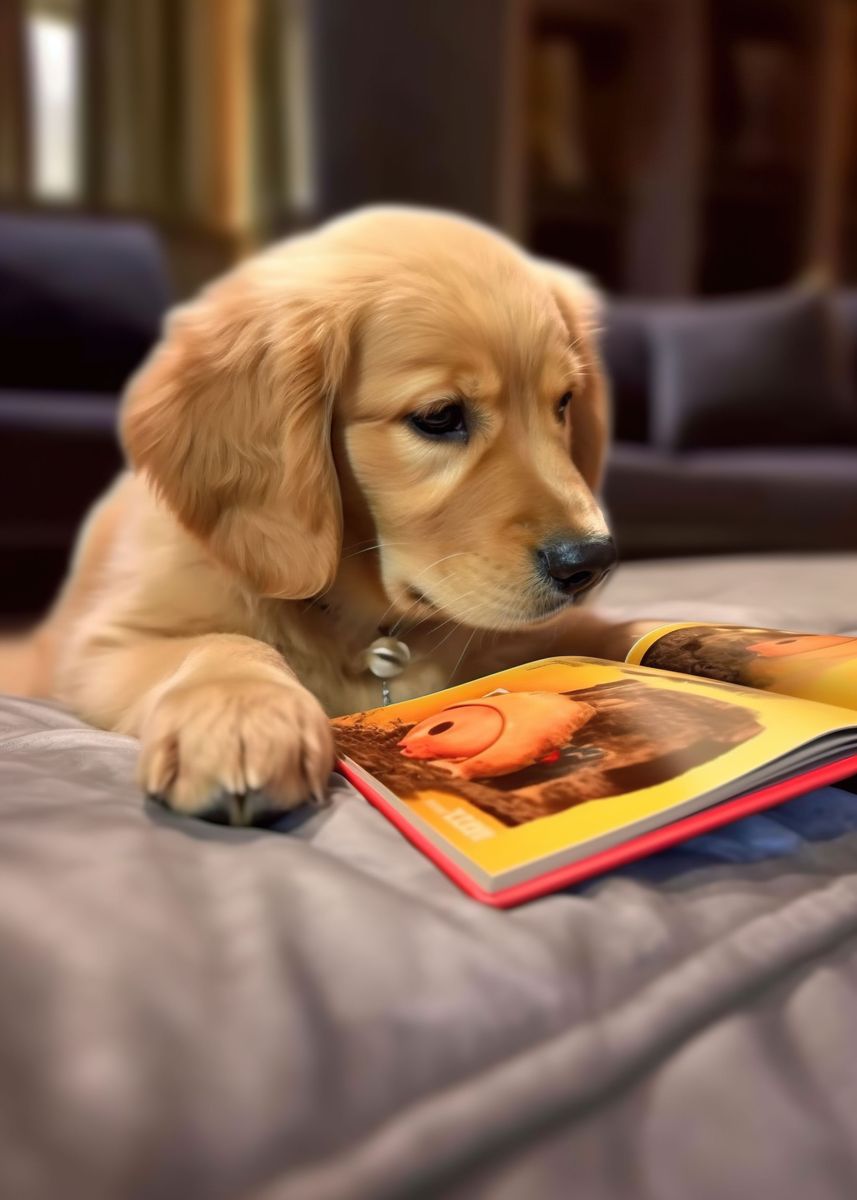 'Literary Pooch Print' Poster by ONONMADE STUDIO Displate