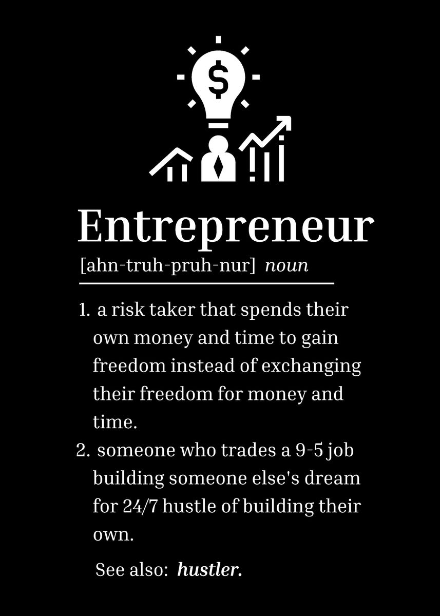 'entrepreneur definition ' Poster by teehowa timlset Displate