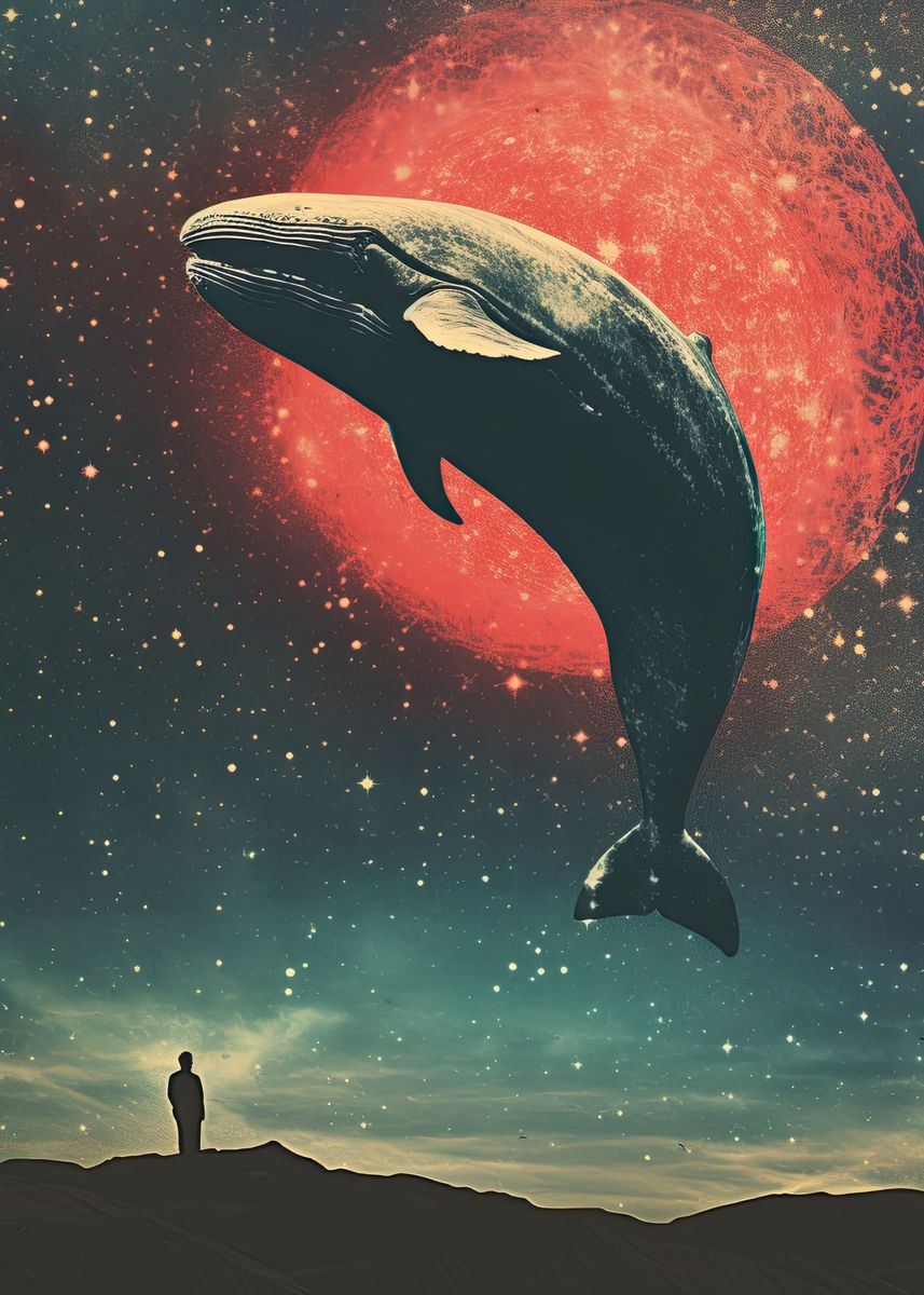 'Whale Watching' Poster, picture, metal print, paint by ROLIB | Displate