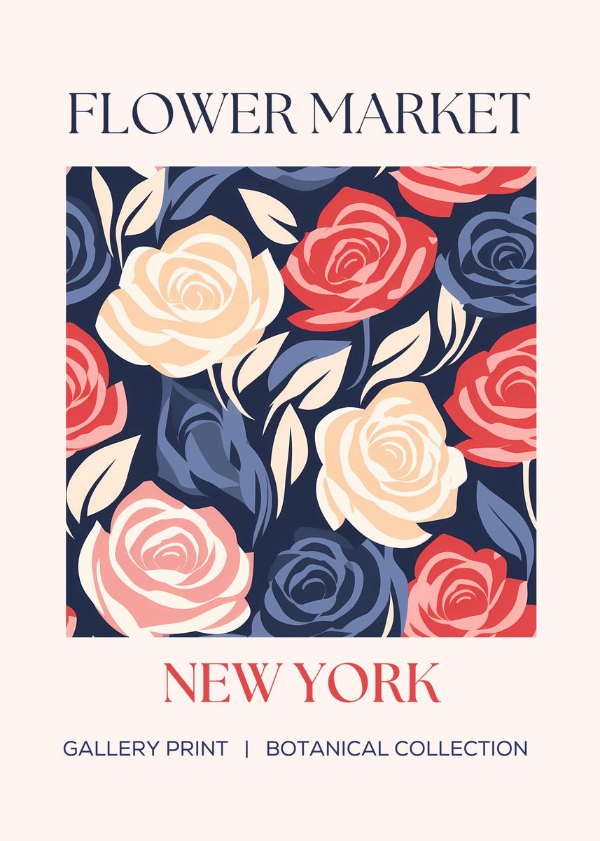 'NEW YORK flower market' Poster by mehak Displate
