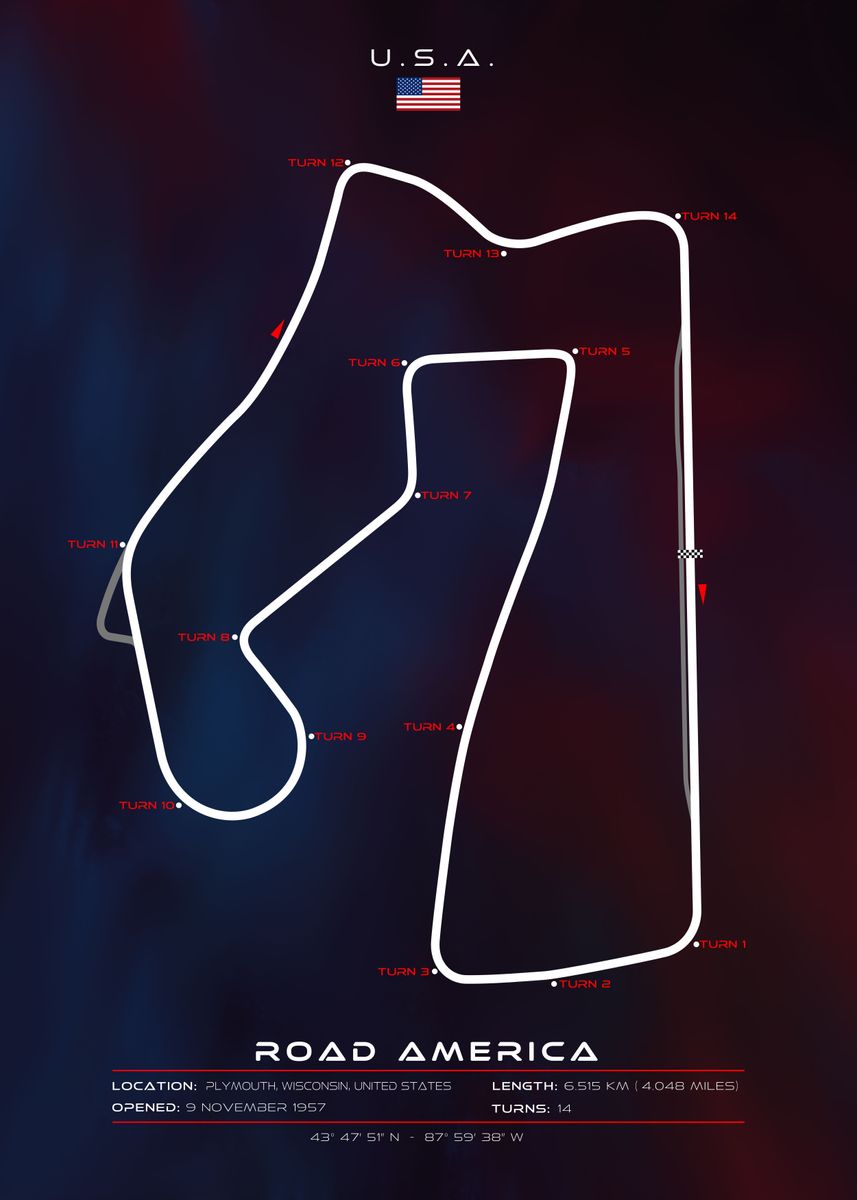 'Road America' Poster, picture, metal print, paint by DesignerMind