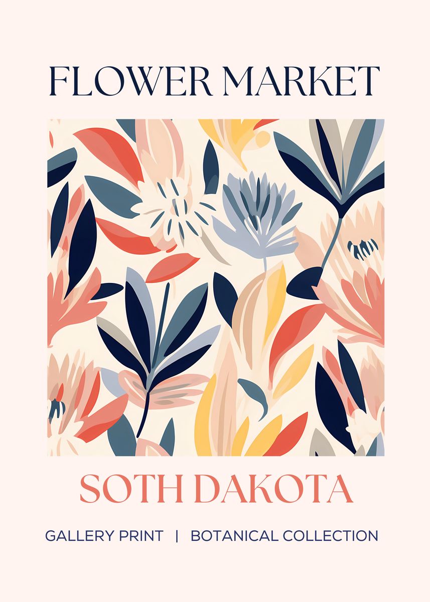 'SOUTH DAKOTA flower market' Poster, picture, metal print, paint by