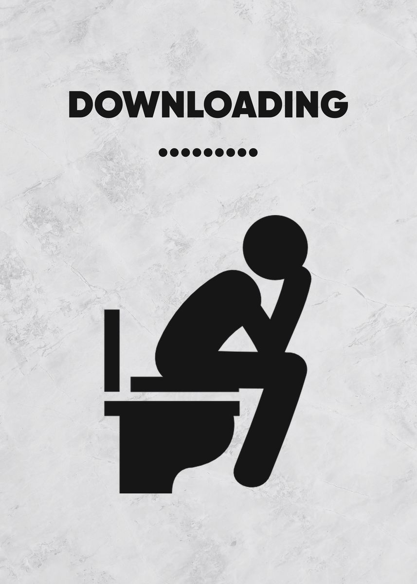 'bathroom downloading' Poster by Facet Bengkok Displate