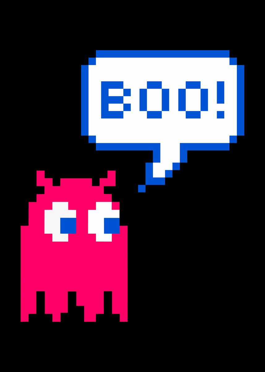 '8 Bit Retro Ghost Boo' Poster, picture, metal print, paint by Ba Ab ...