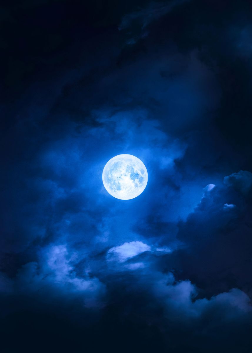 'BLUE MOON' Poster by Aron Visuals | Displate