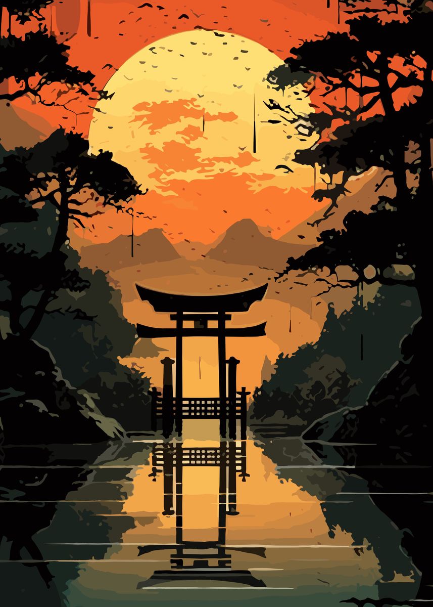 'Japanese Torigate' Poster by Richard Morris | Displate