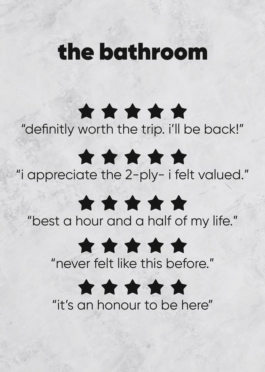'the bathroom review' Poster by Facet Bengkok Displate