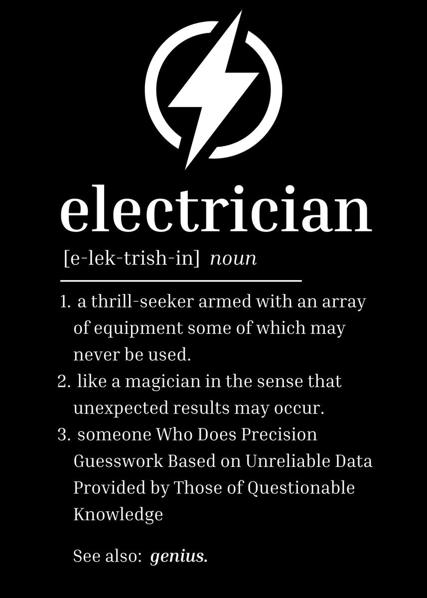 'electrician definition ' Poster by teehowa timlset Displate